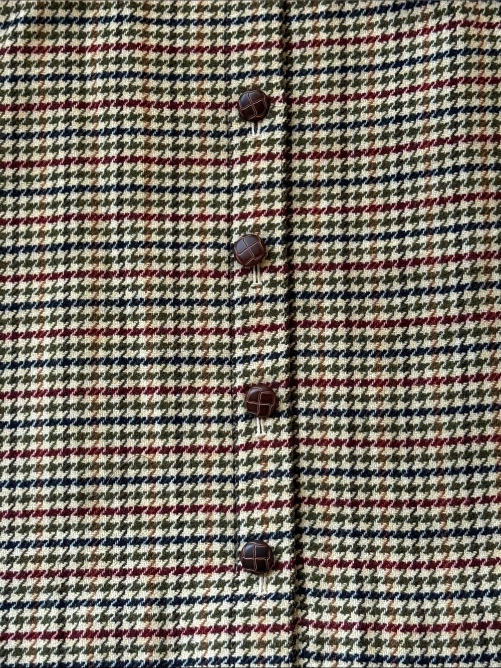 Talbots Multicolor Houndstooth Button-Front Mini Skirt! - Picture 3 of 11